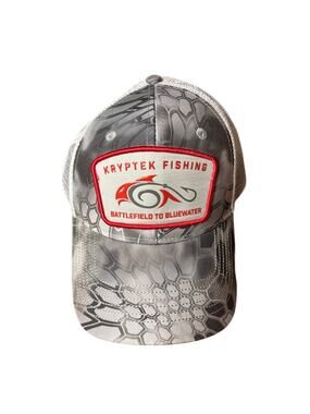Kryptek Fishing Trucker Hat Gray Camo Mesh Snapback Battlefield To Bluewater
